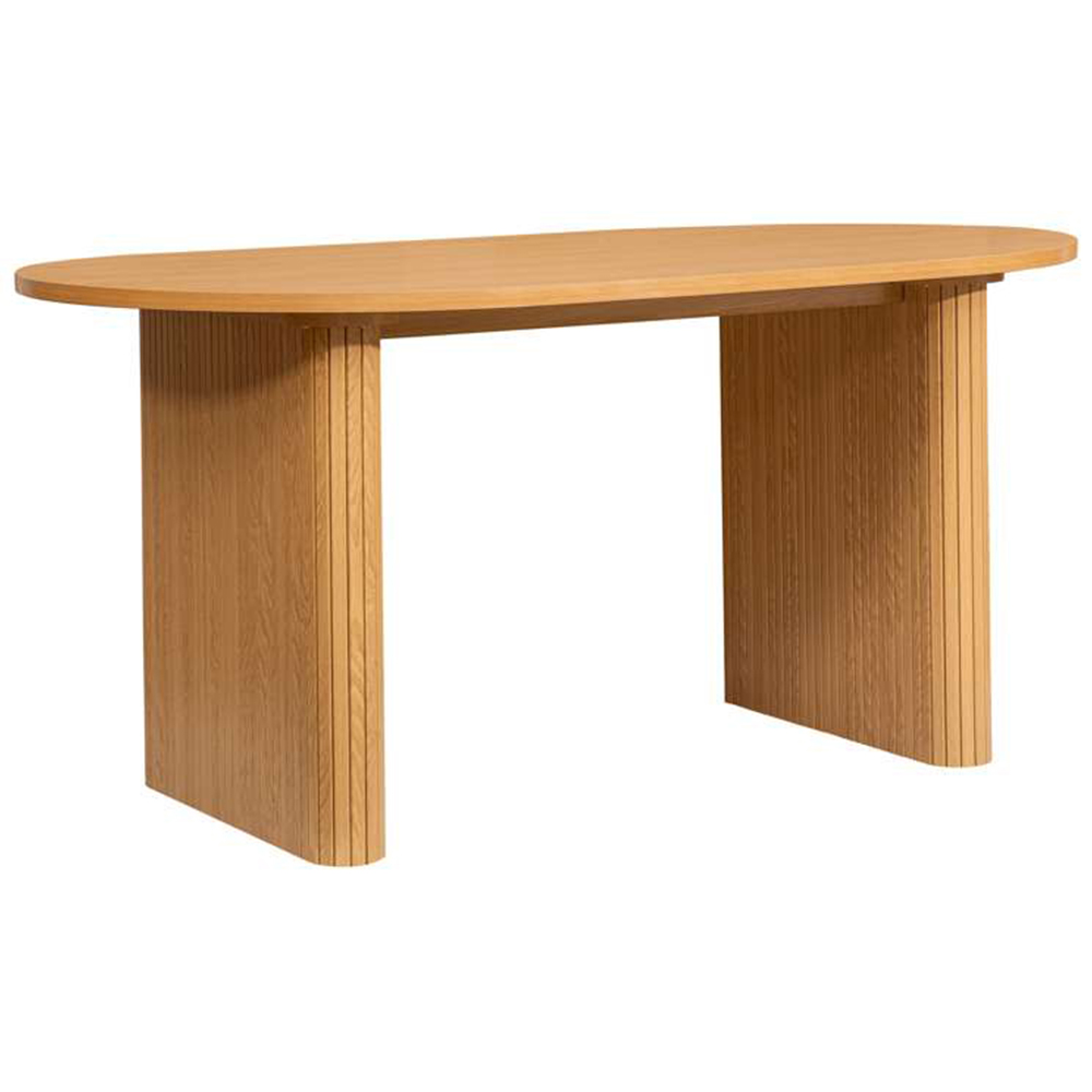 Birlea Axel 4 Seater Oval Fluted Dining Set Brown Image 3