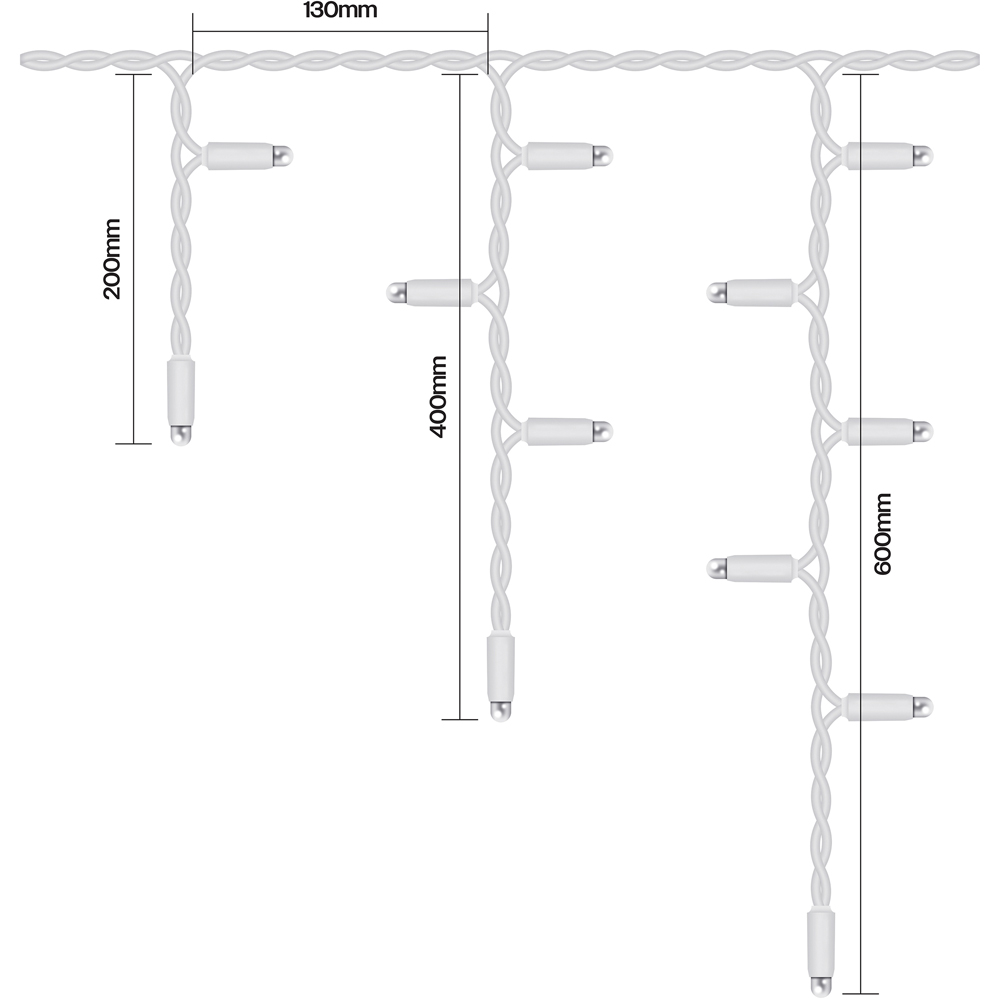 Eagle Connect 180 Warm White LED White Icicle Light 7m Image 7