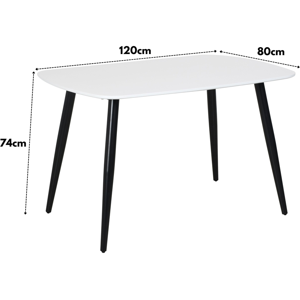 Core Products Aspen Academy 4 Seater Plastic Rectangular Dining Set White and Black Image 5