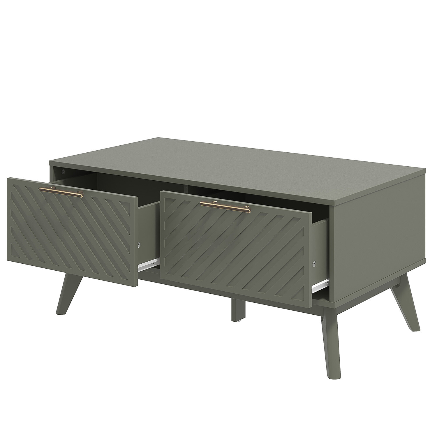 Cora 2 Drawer Green Coffee Table Image 7