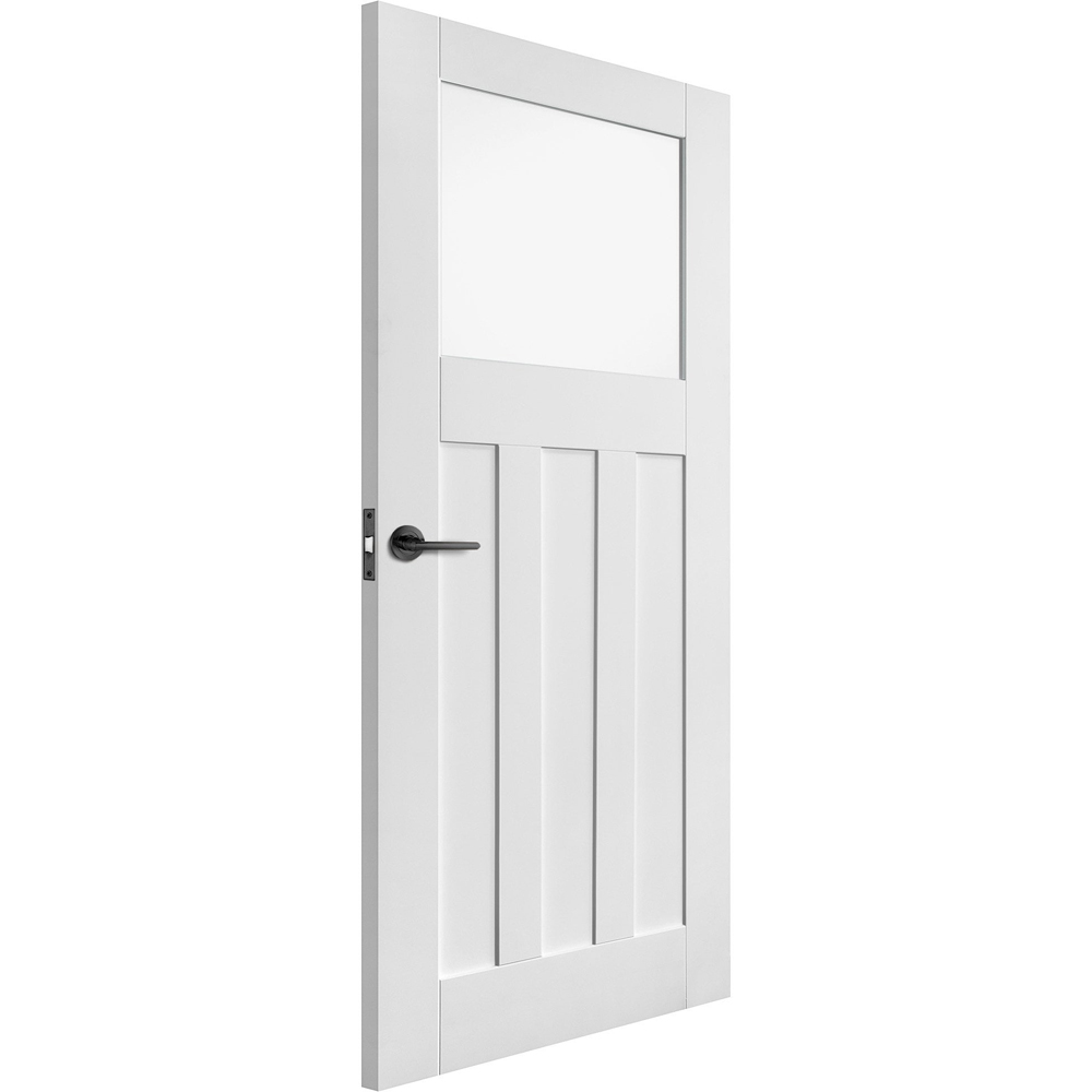 White Primed 1930s DX Clear Glass Internal Door 1981 x 838 x 35mm Image 2