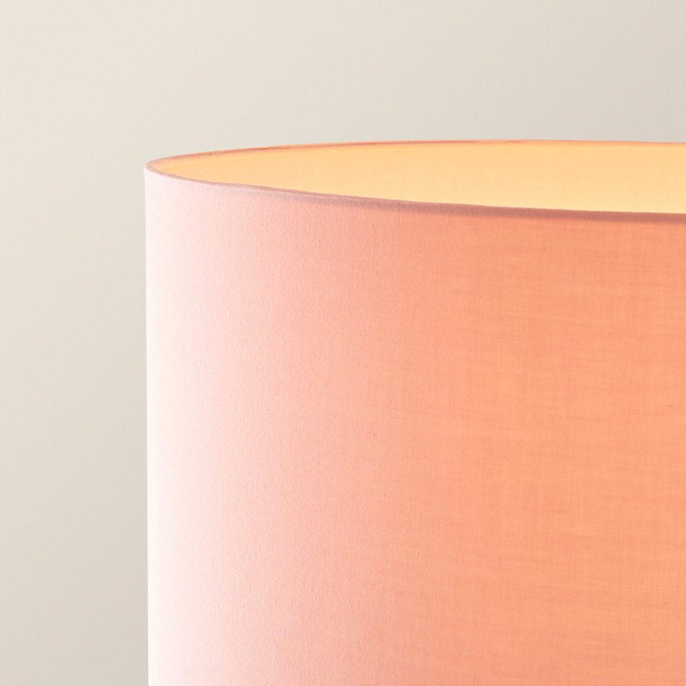 ValueLights Charlie Blush Drum Shade White Floor Lamp and Bulb Image 3