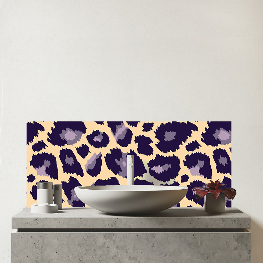 Warren Reed Designer Leopard Print Glass Bathroom Splashback 25 x 60cm Image 1