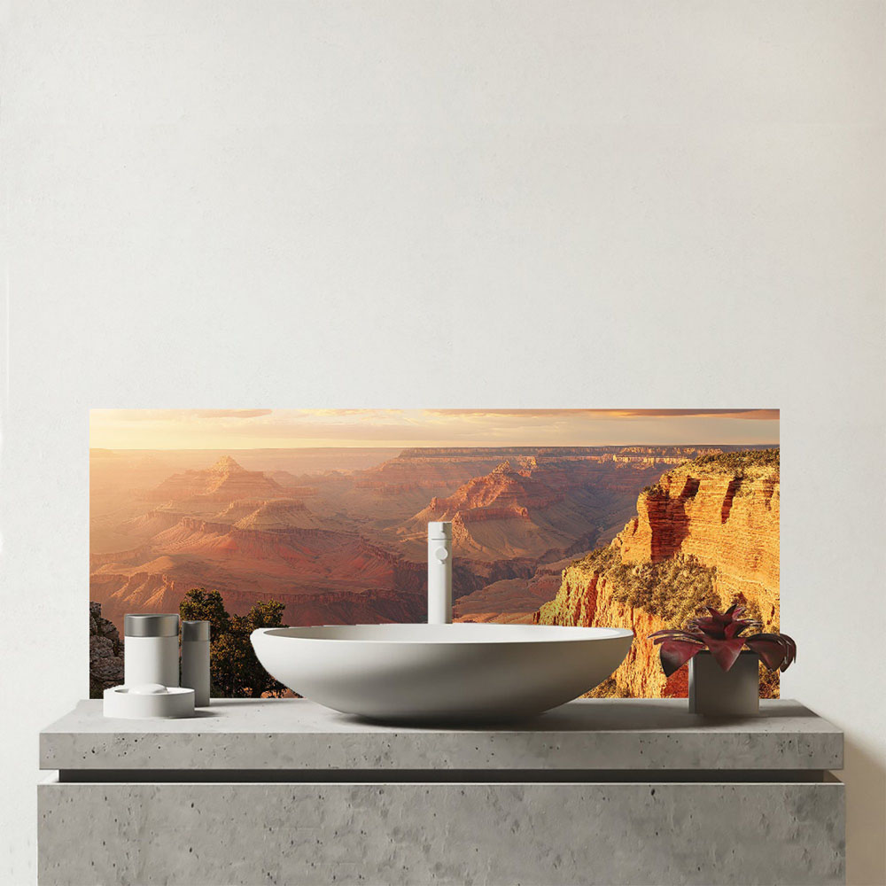 Warren Reed Designer Grand Canyon Views Glass Bathroom Splashback 25 x 60cm Image 1