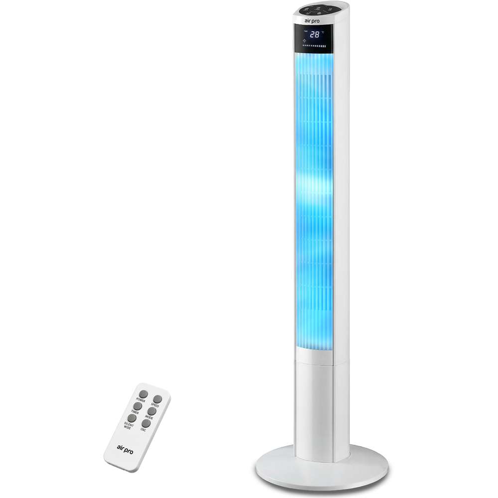 Air Pro White Oscillating Bladeless Tower Fan with Remote 48 inch Image 2