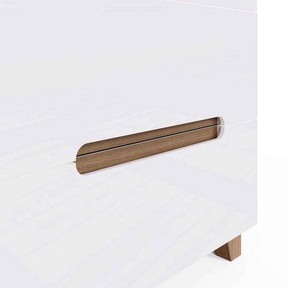 FWStyle Veloce 2 Drawer White Gloss Bedside Table Image 4