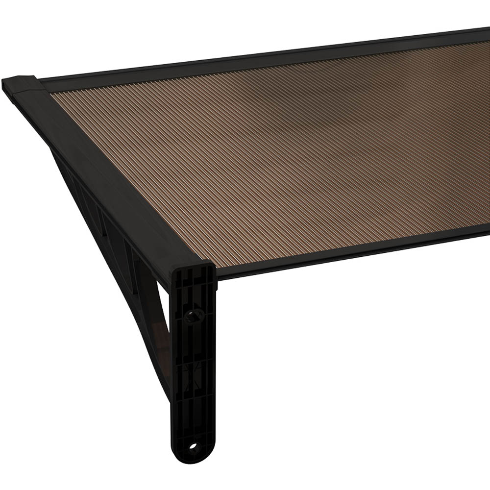 Living and Home Dark Brown Flat Door Window Awning Canopy 1.2 x 0.9m Image 5