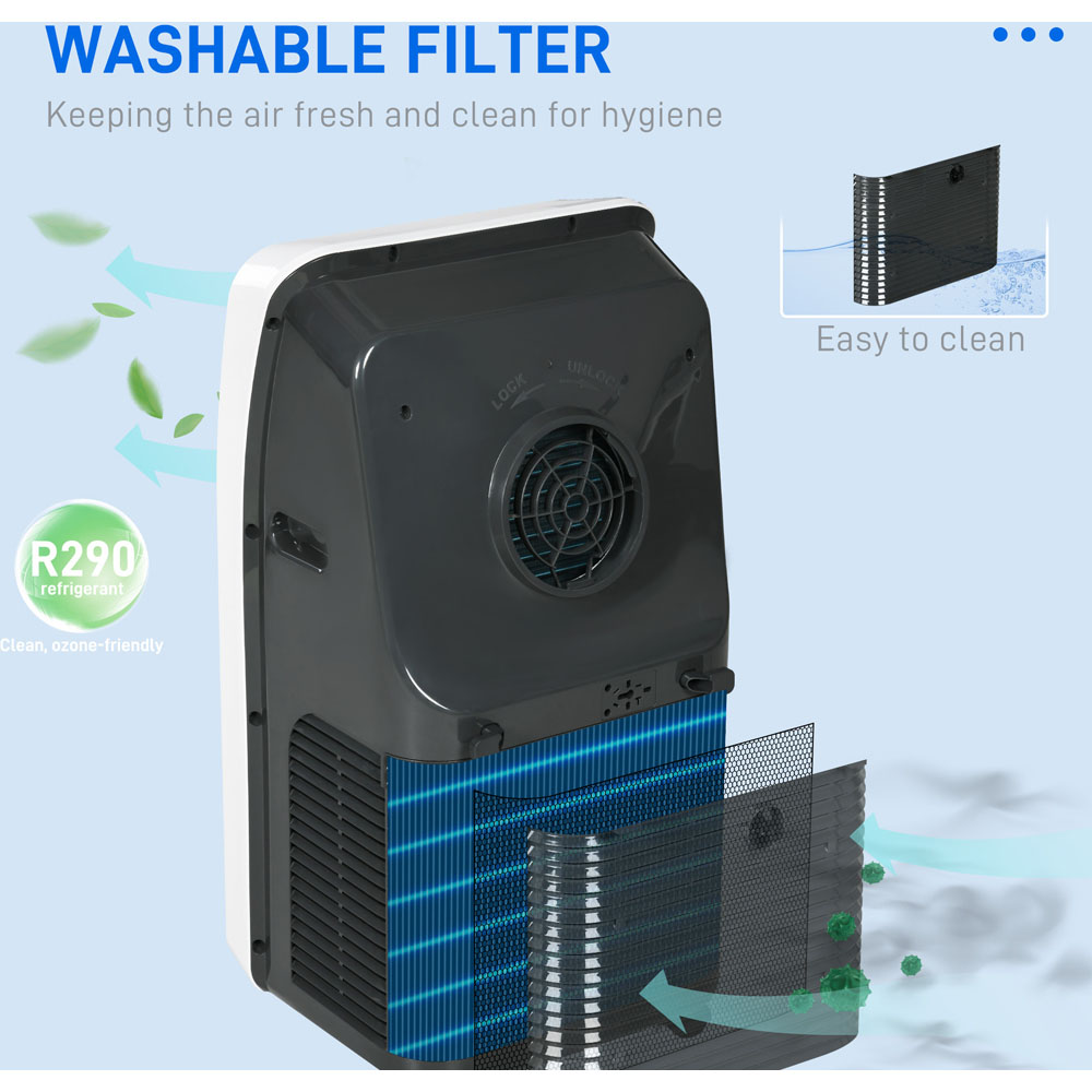 HOMCOM White 12000BTU Portable Air Conditioner and Dehumidifier Image 7