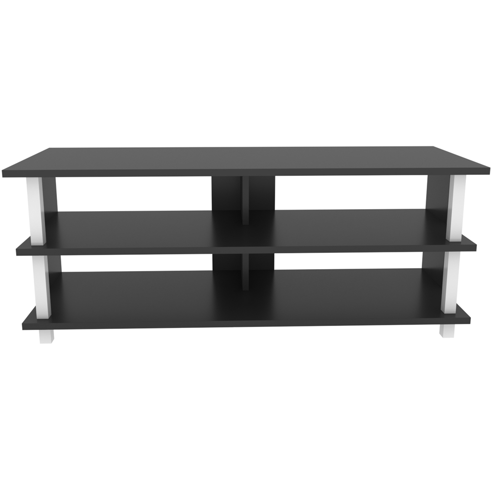 Decorotika Pueblo 4 Open Shelf White and Anthracite Wide TV Unit Image 3