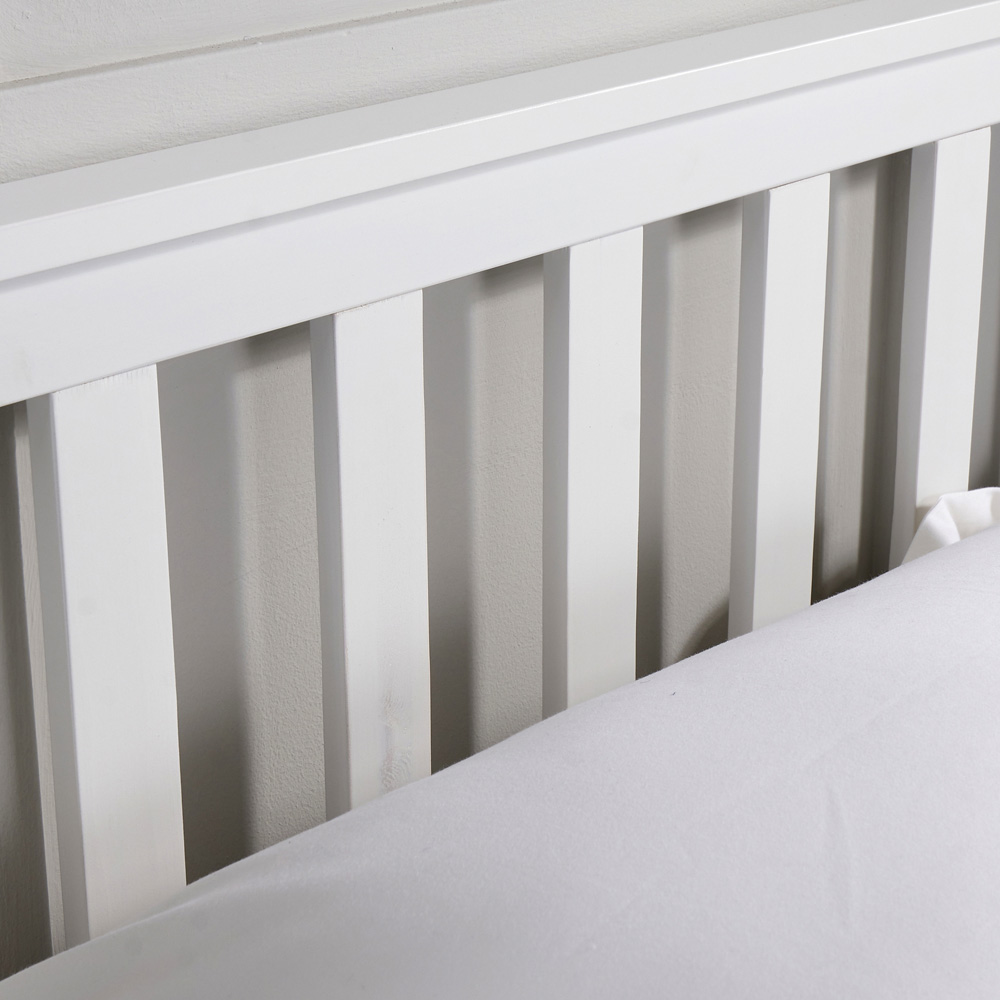 Home Source Florida Small Double White Wooden Bed Frame Image 4