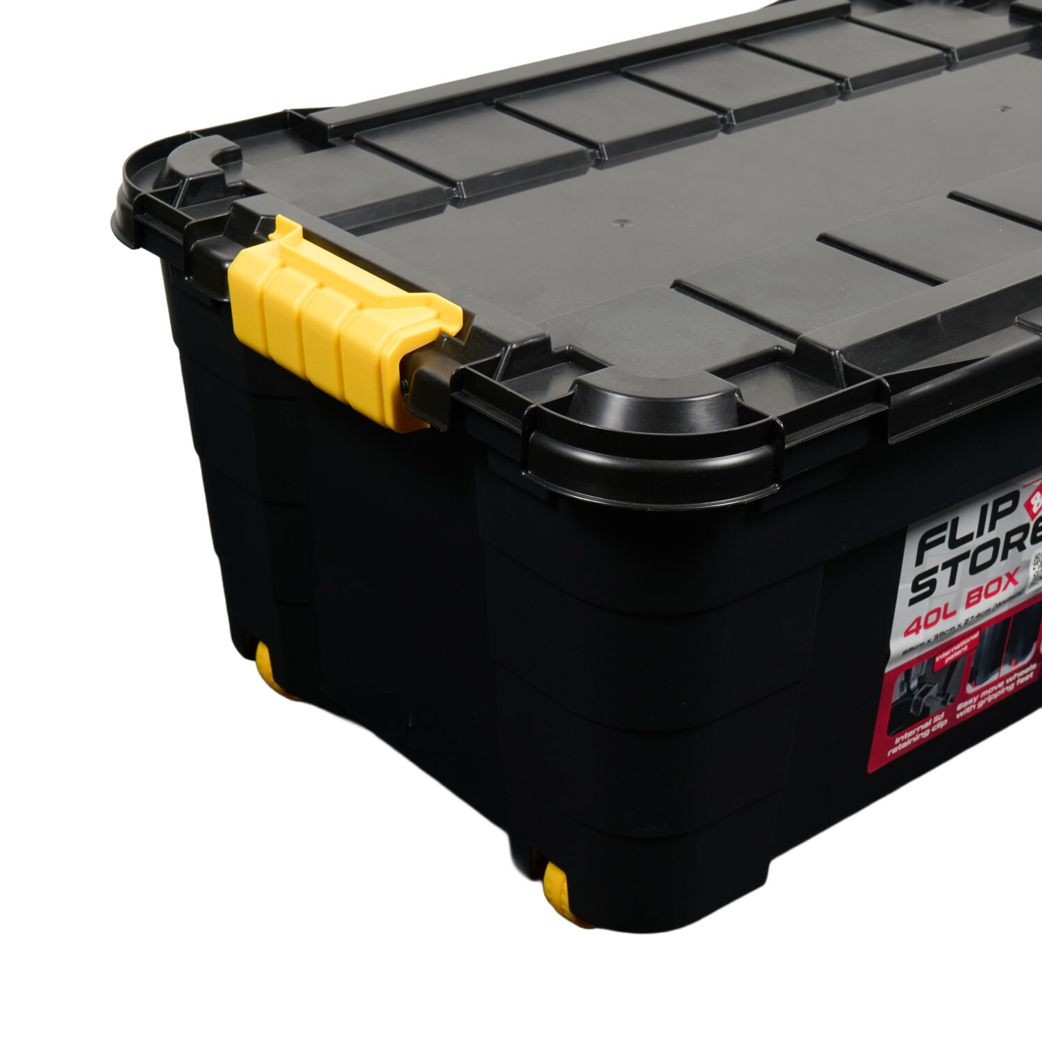 Flip and Store Box with Lid Black 40l Image 4