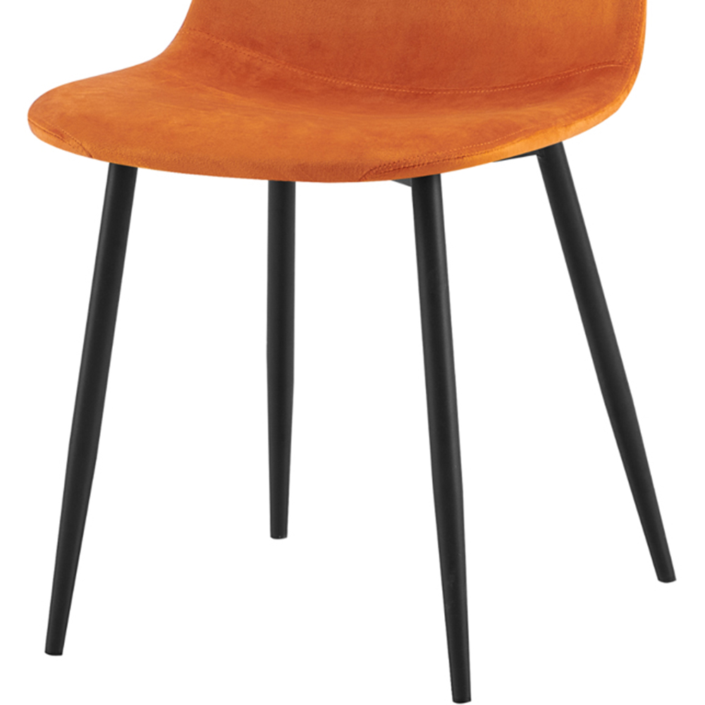 DS Living Luxe Set of 2 Apricot Orange Dining Chairs with Black Powder Legs Image 3