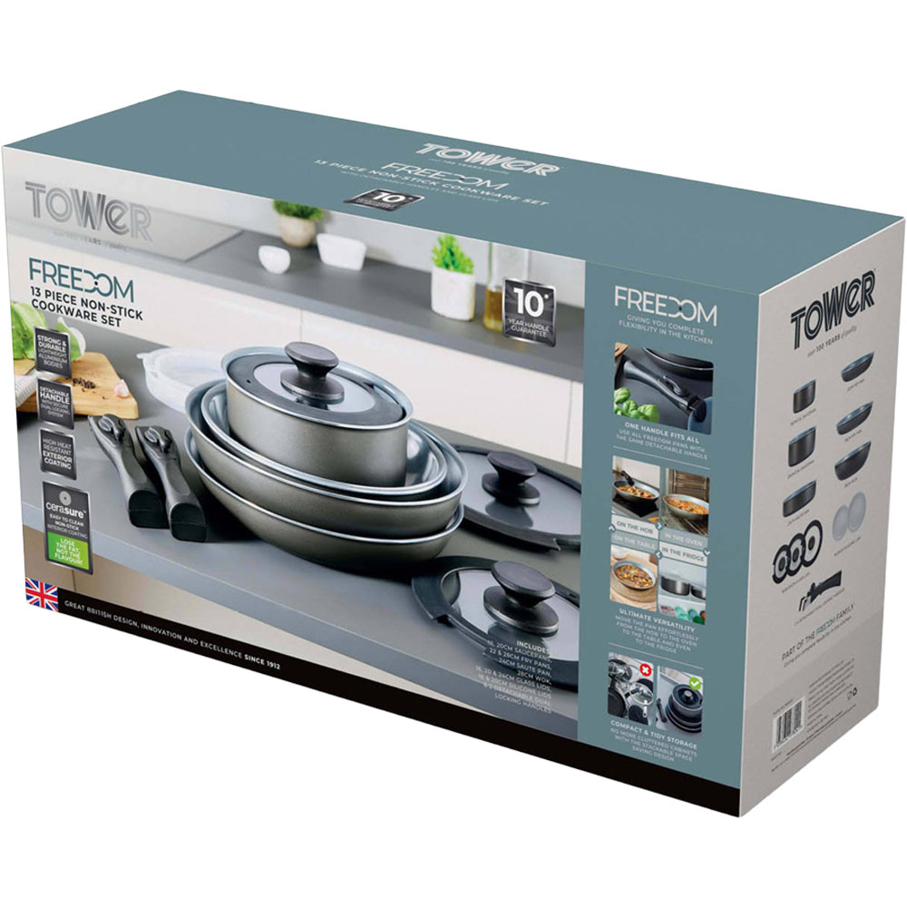 Tower 13 Piece Graphite Grey Cookware Set Image 2