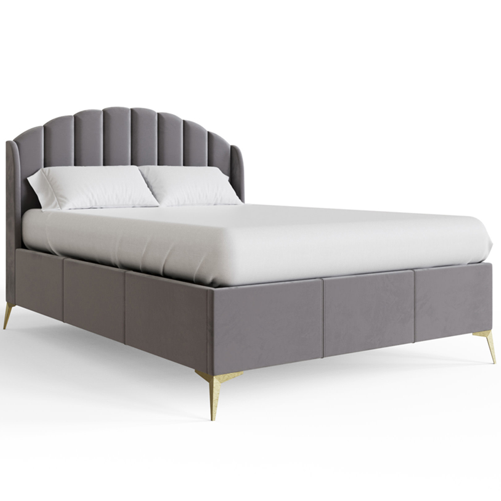 GFW Pettine King Size Grey End Lift Ottoman Bed Image 5