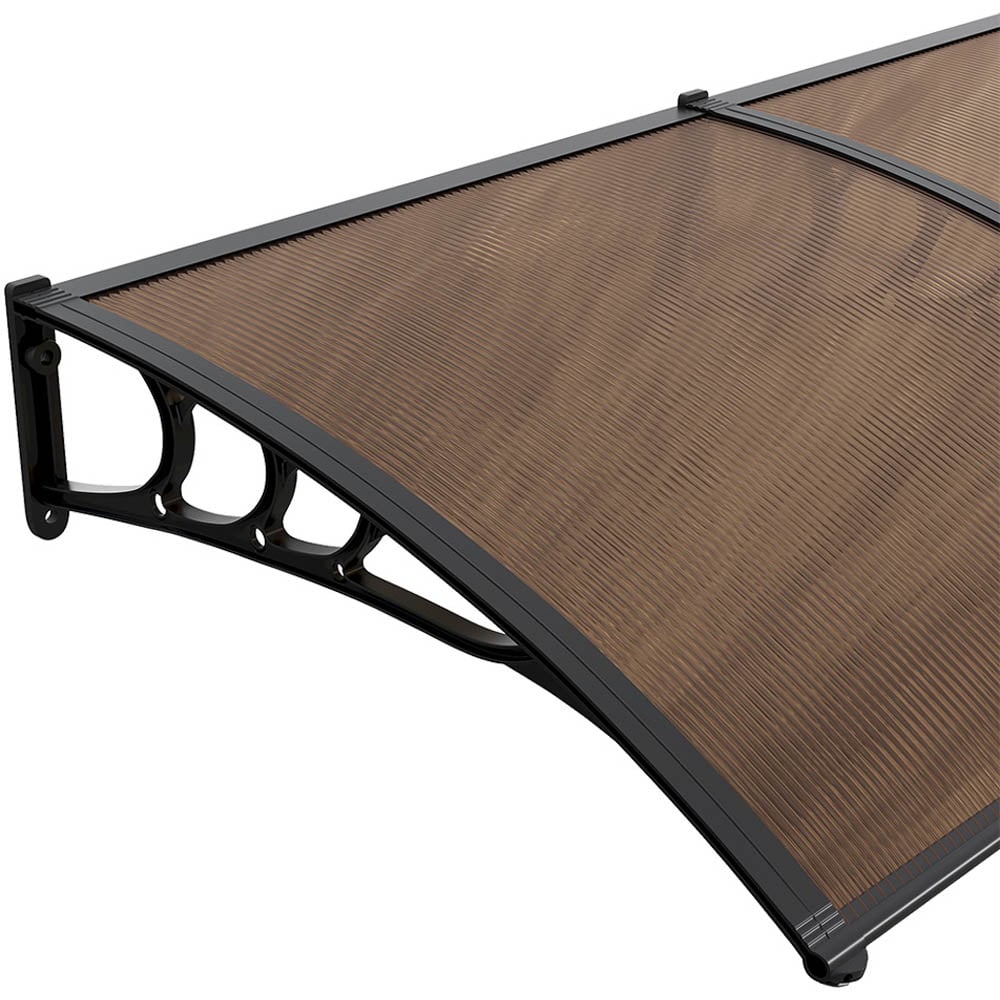 Living and Home Dark Brown Curved Door and Window Canopy 2 x 1m Image 4