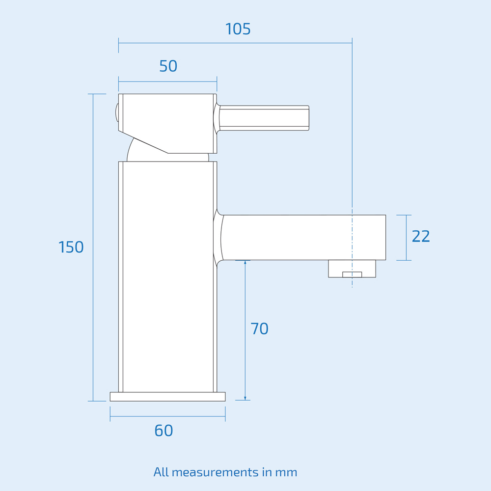 Nes Home Newport Chrome Square Bath Filler and Mini Basin Mixer Tap Image 4