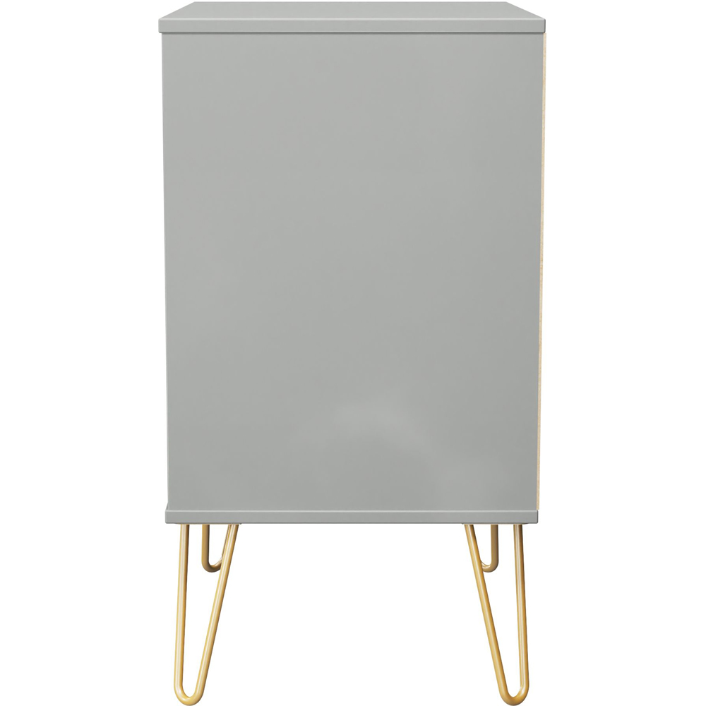 Crowndale Diamond 3 Drawer Dusk Grey Midi Chest of Drawers Ready Assembled Image 3
