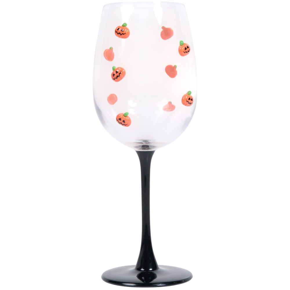 Pumpkin 3D Wine Glass Clear Image 1