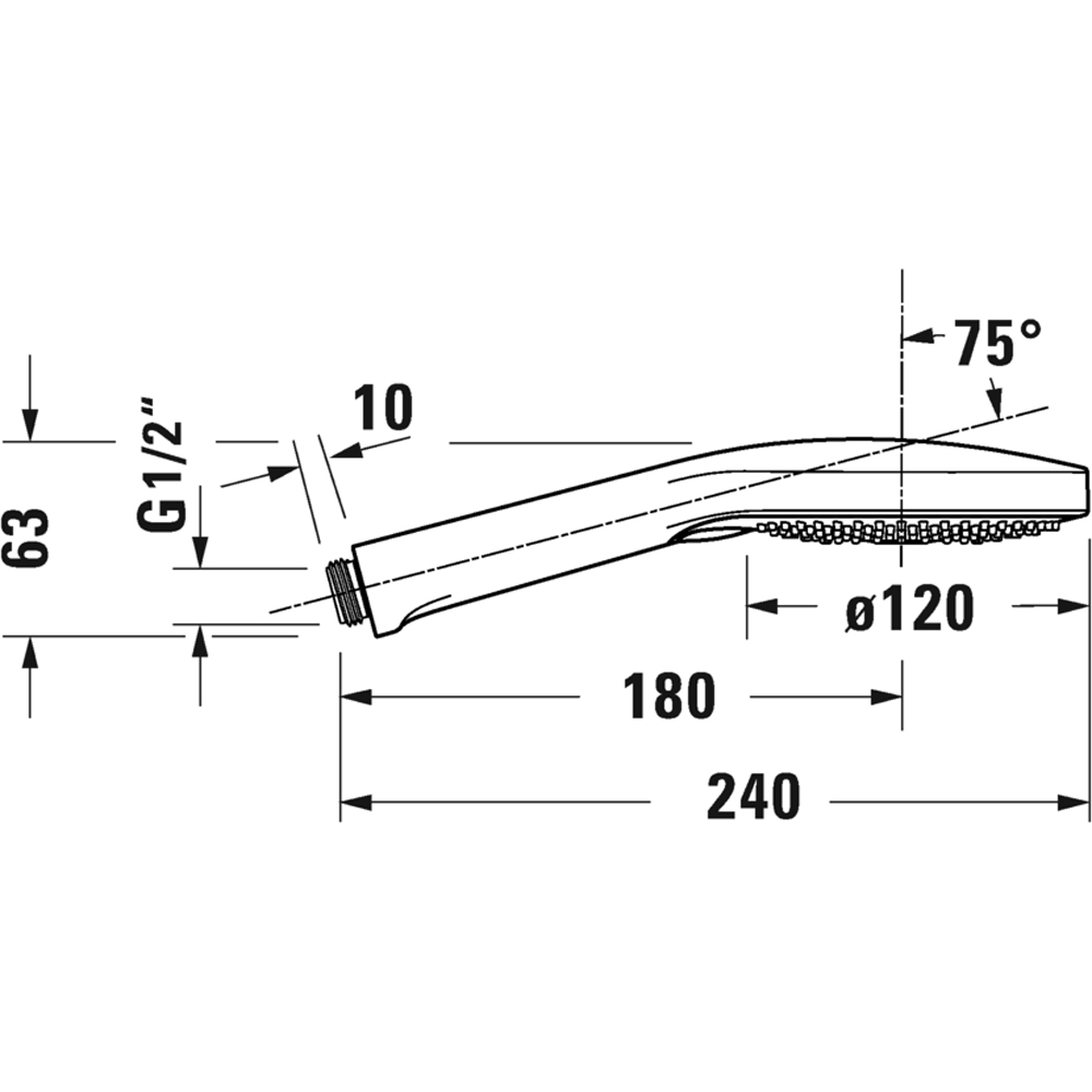 Duravit D120 Chrome 3 Jet Click Hand Shower Image 2