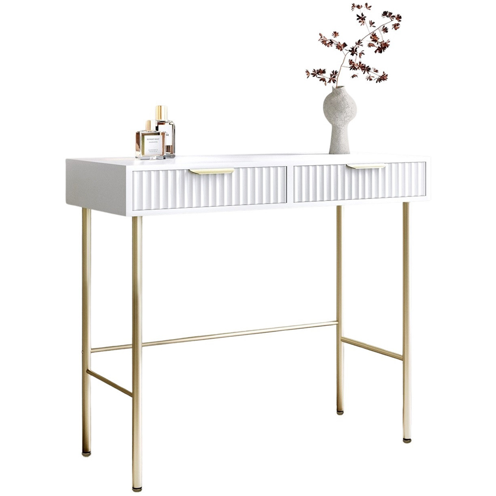 CARME Home Maya White 2 Drawer Dressing Table Image 2