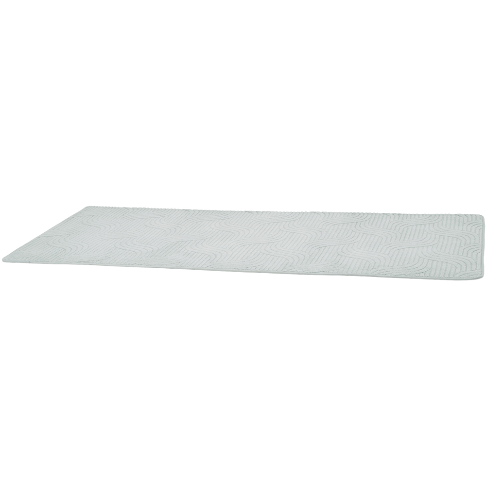 Living and Home 180 x 90cm Light Grey Minimalist Wavy Geometric Non-Slip Sofa Mat Image 5