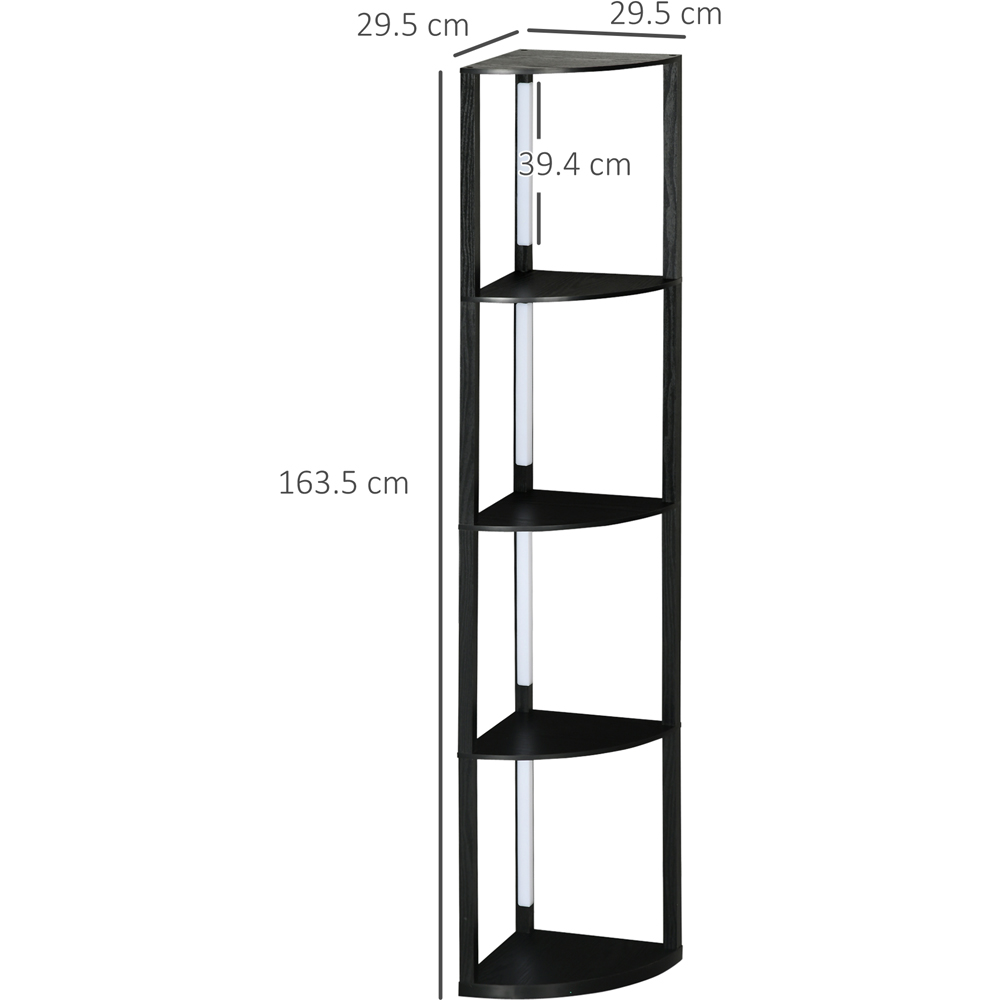 Portland 4 Shelf Black Dimmable Warm White LED Corner Floor Lamp Image 9