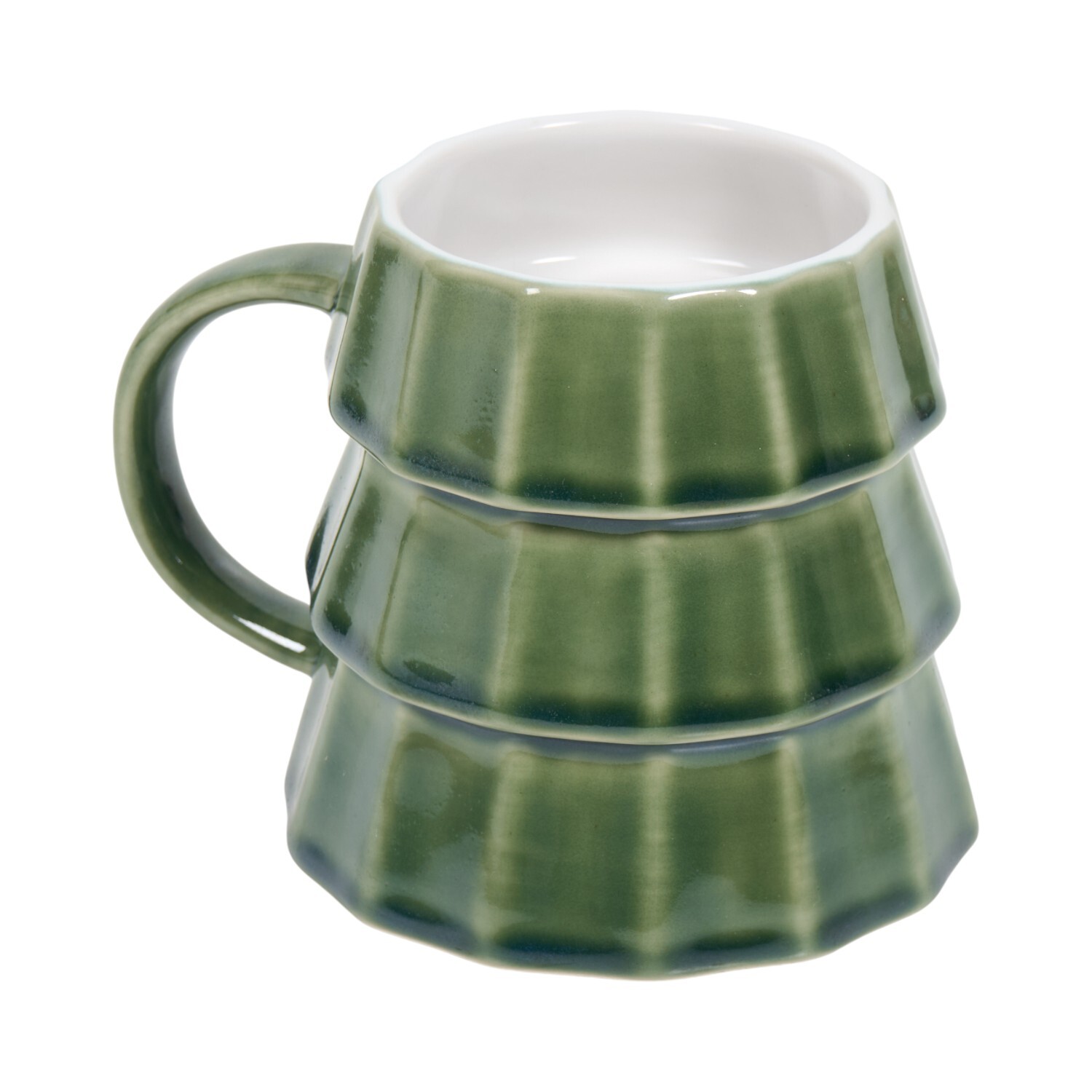 Reactive Glaze Xmas Tree Mug Dark Green Image 1