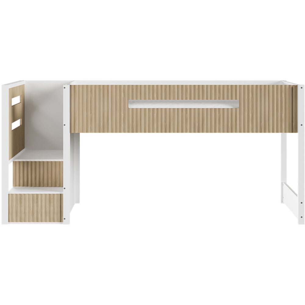 Flair Luca White and Oak Ribbed Mid Sleeper Image 3