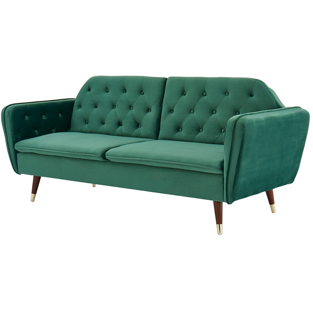 Home Detail Whitby Double Sleeper Dark Green Velvet Sofa Bed Image 2