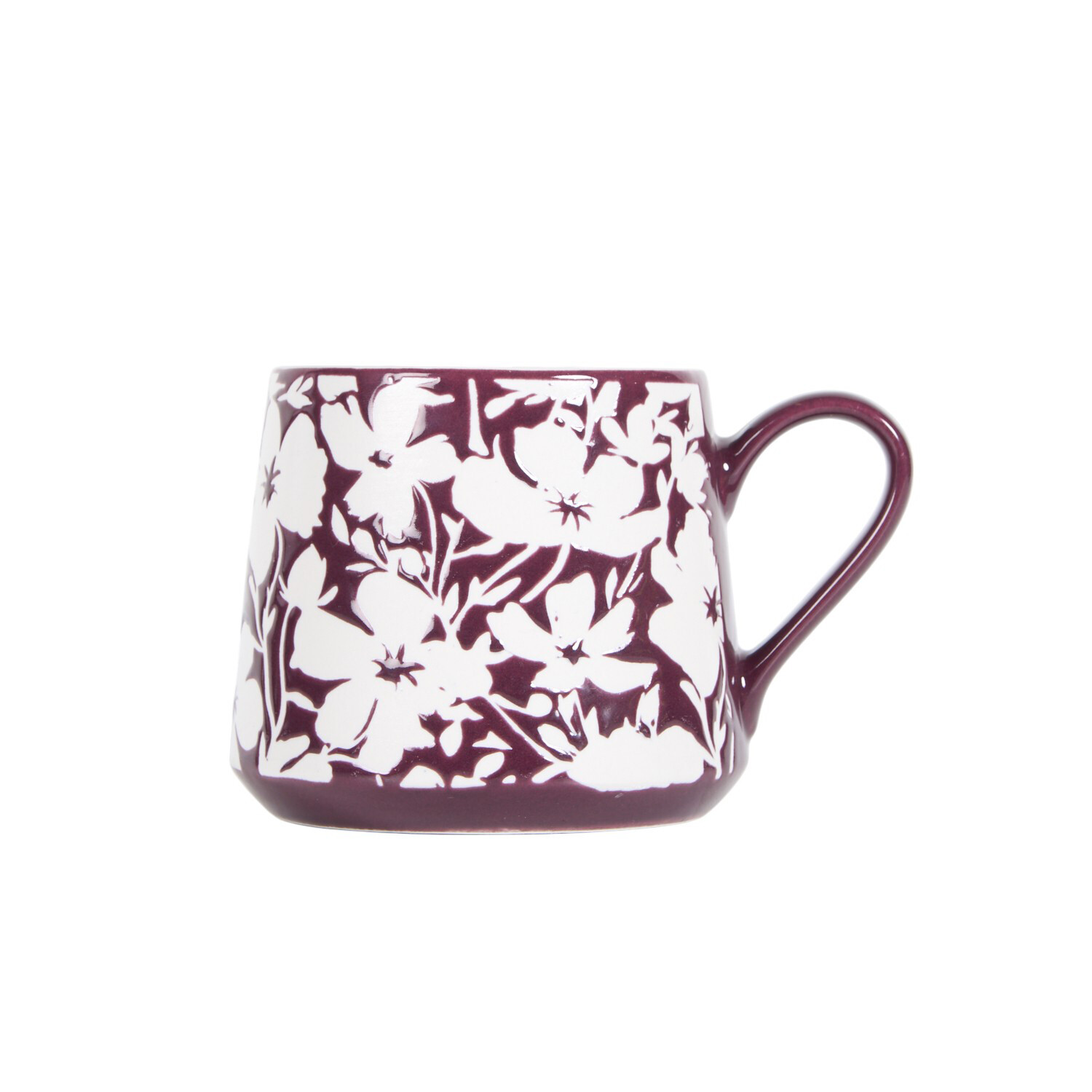 Floral Stoneware Mug 400ml Purple Image 2