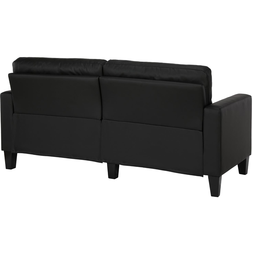 Dorel Rylie 3 Seater Black Faux Leather Sofa | Homebase