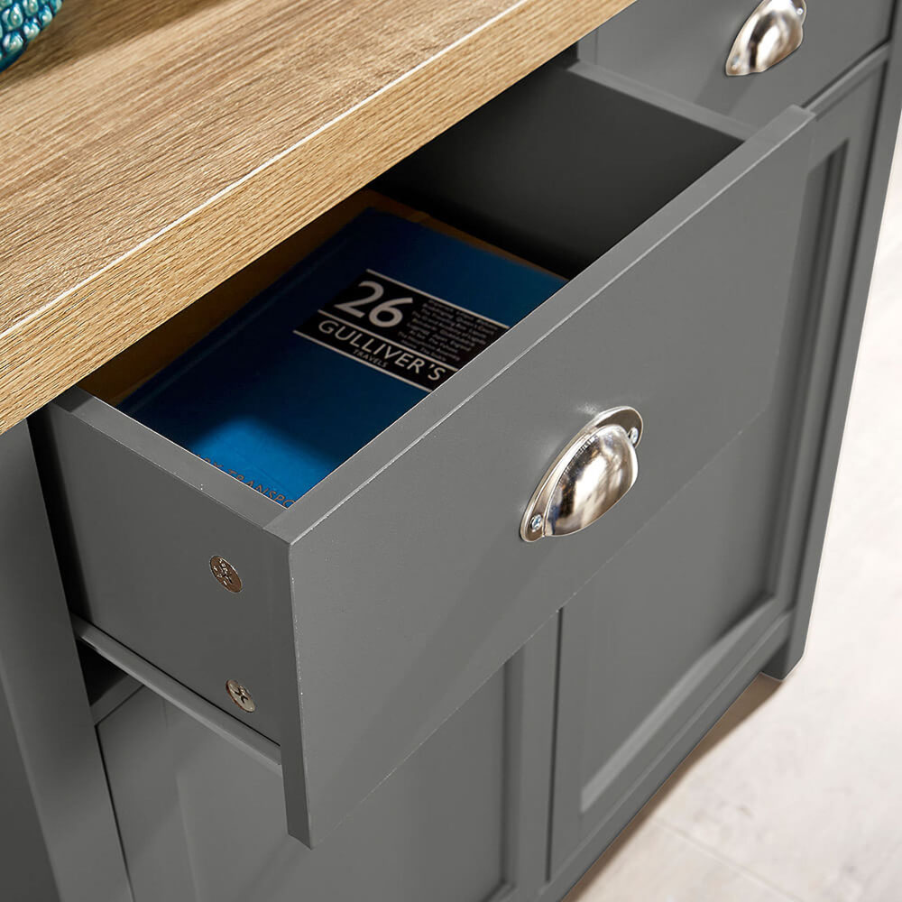 Home Source Avon 2 Door 2 Drawer Graphite Grey Cupboard Image 6