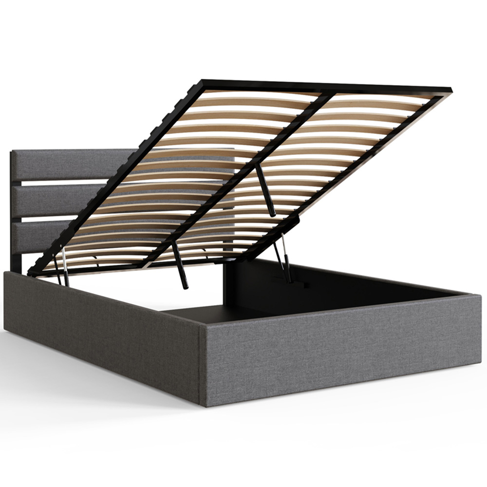 GFW Hudson King Size Grey End Lift Ottoman Bed with SC Bonnell Mattress Image 5