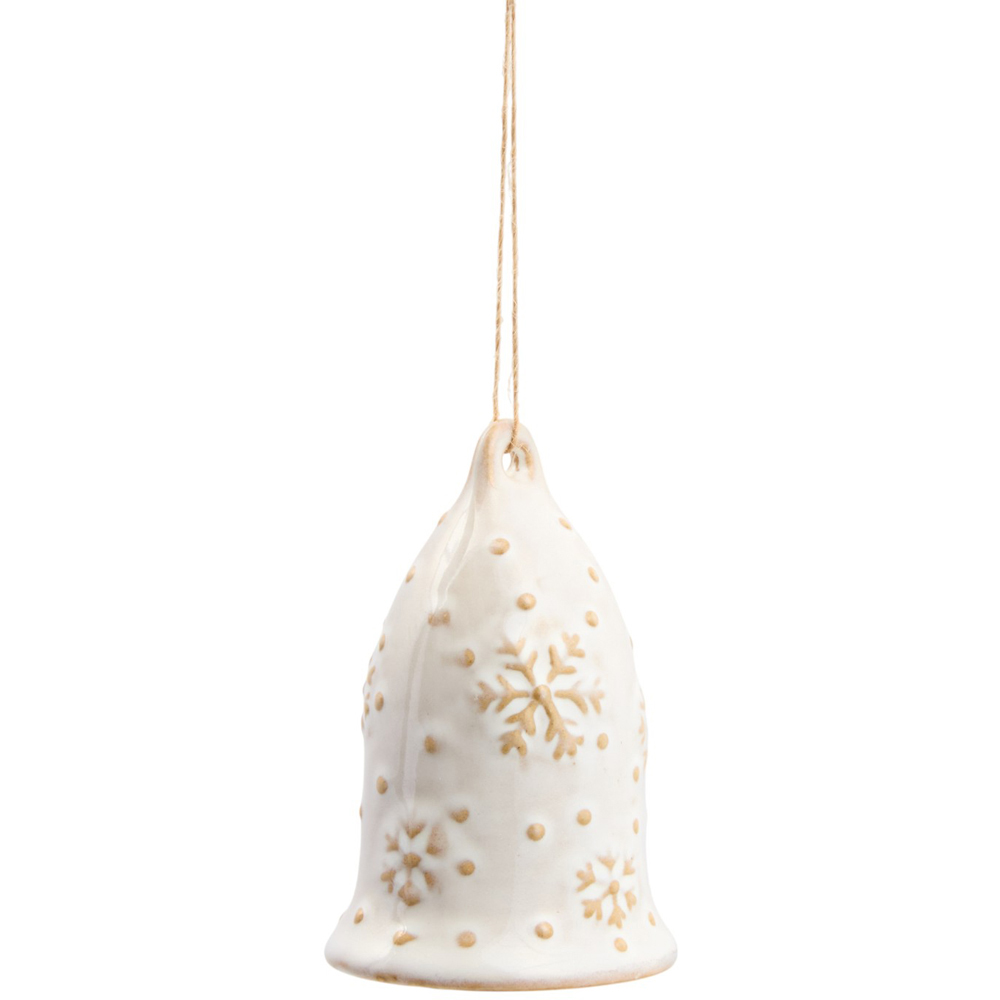Snowflake Bell Hanger Cream Image 3