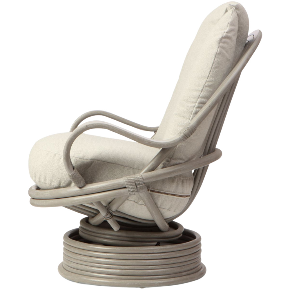 Desser Furniture Bali Grey Natural Rattan Alba Dusk Swivel Rocking Chair Image 5