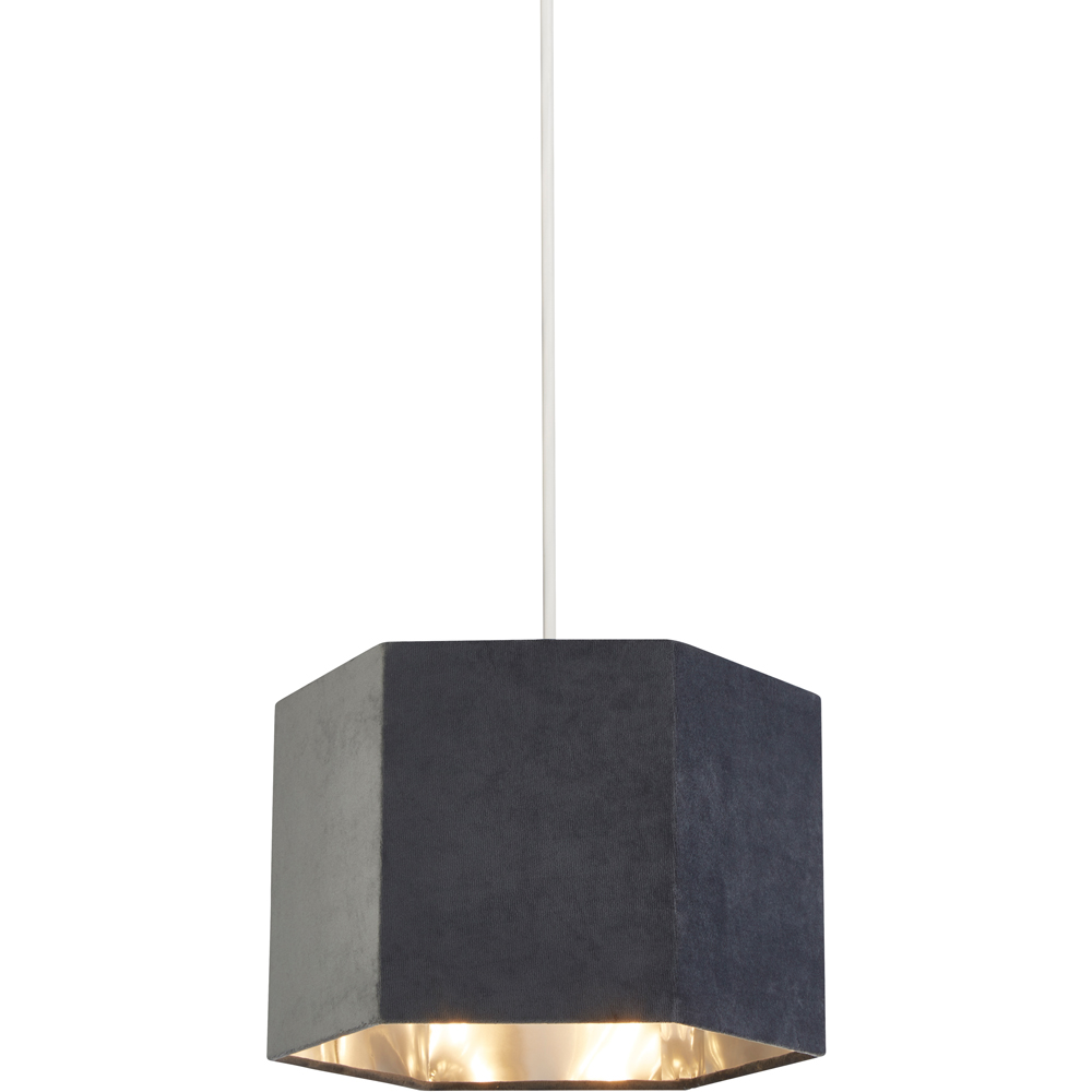 Lighting Collection Grey Hexagon Shade Image 3