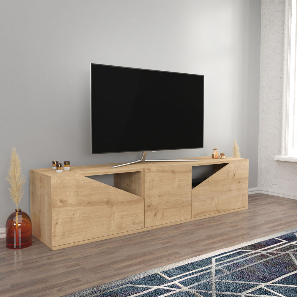 Decorotika Carson 3 Door Sapphire Oak TV Unit Image 8