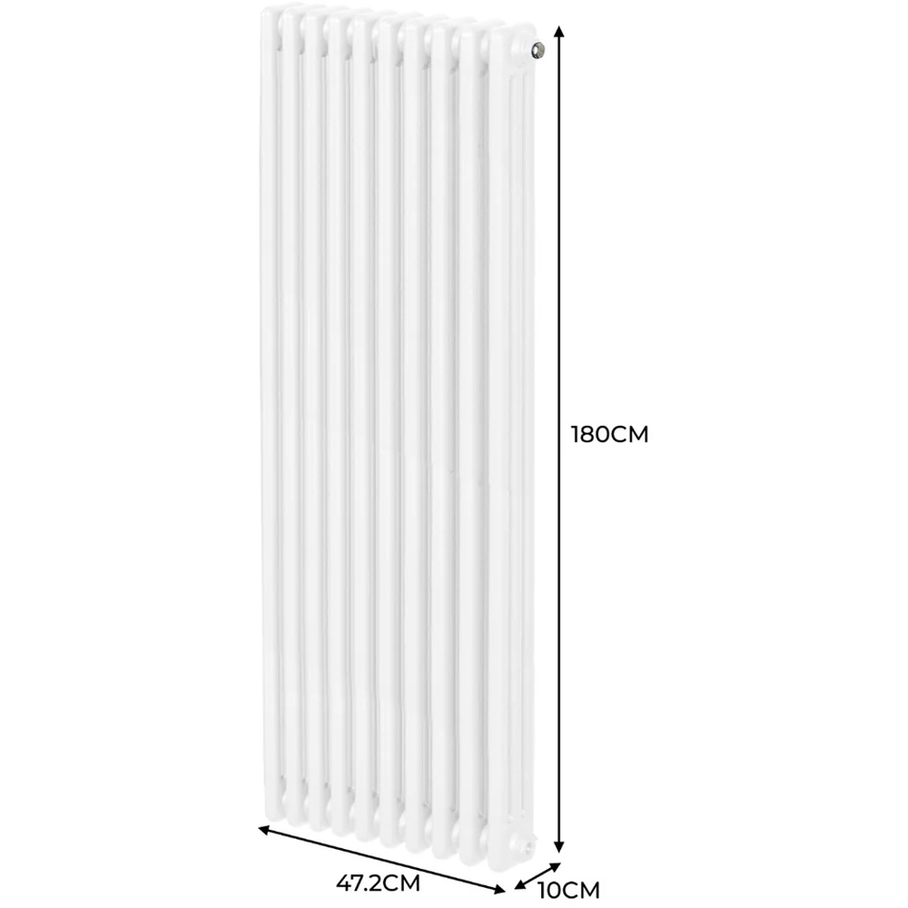 Monster Shop 6596 BTU White Traditional 3 Column Radiator 1800 x 472mm Image 6