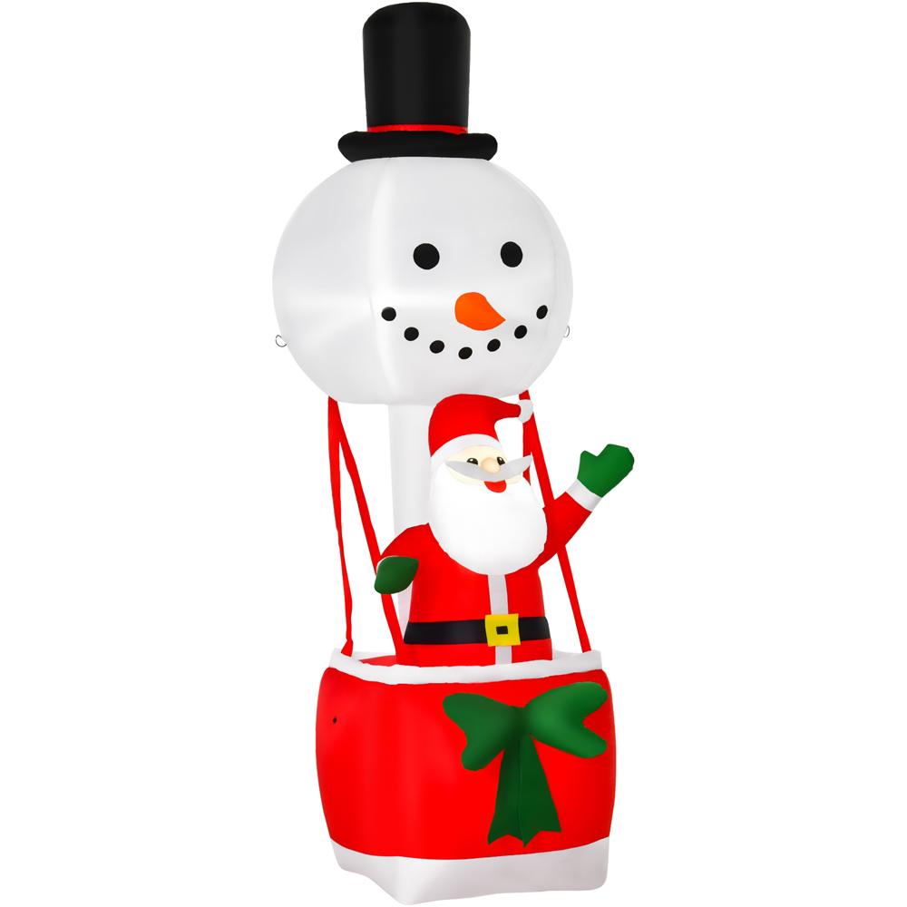 Everglow LED Inflatable Christmas Santa Claus on Snowman Hot Air Balloon 8.2ft Image 2