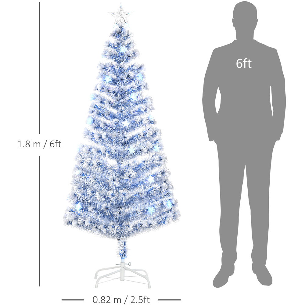 Everglow Fibre Optic LED Pre-Lit Blue Artificial Christmas Tree 6ft Image 4
