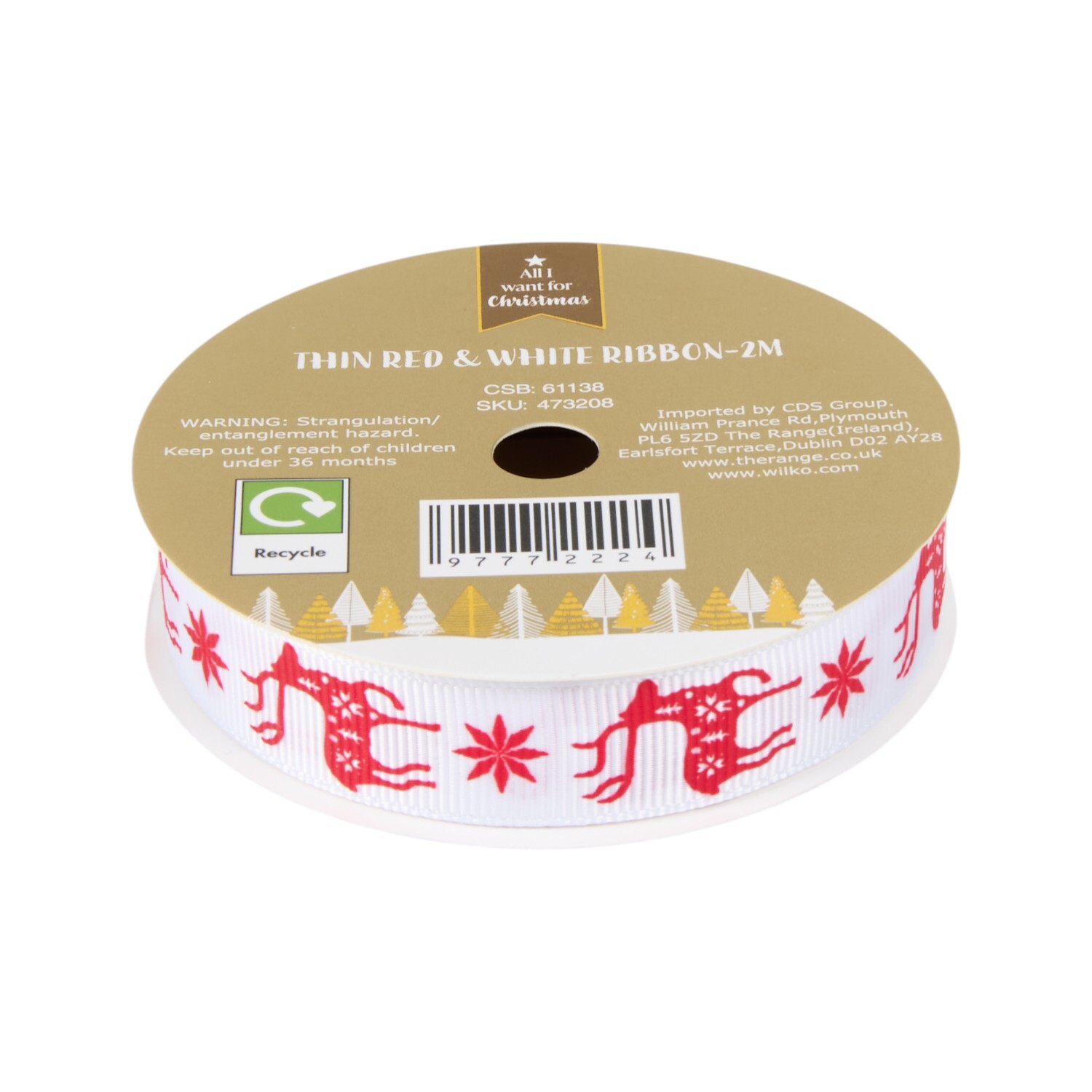 Thin Red and White Ribbon Image 3