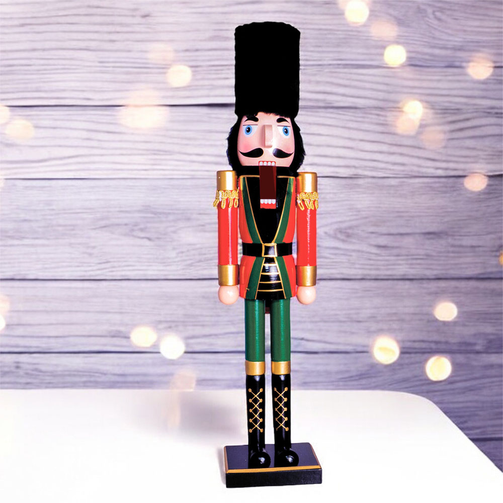 St Helens Red and Green Wooden Nutcracker 60cm Image 3