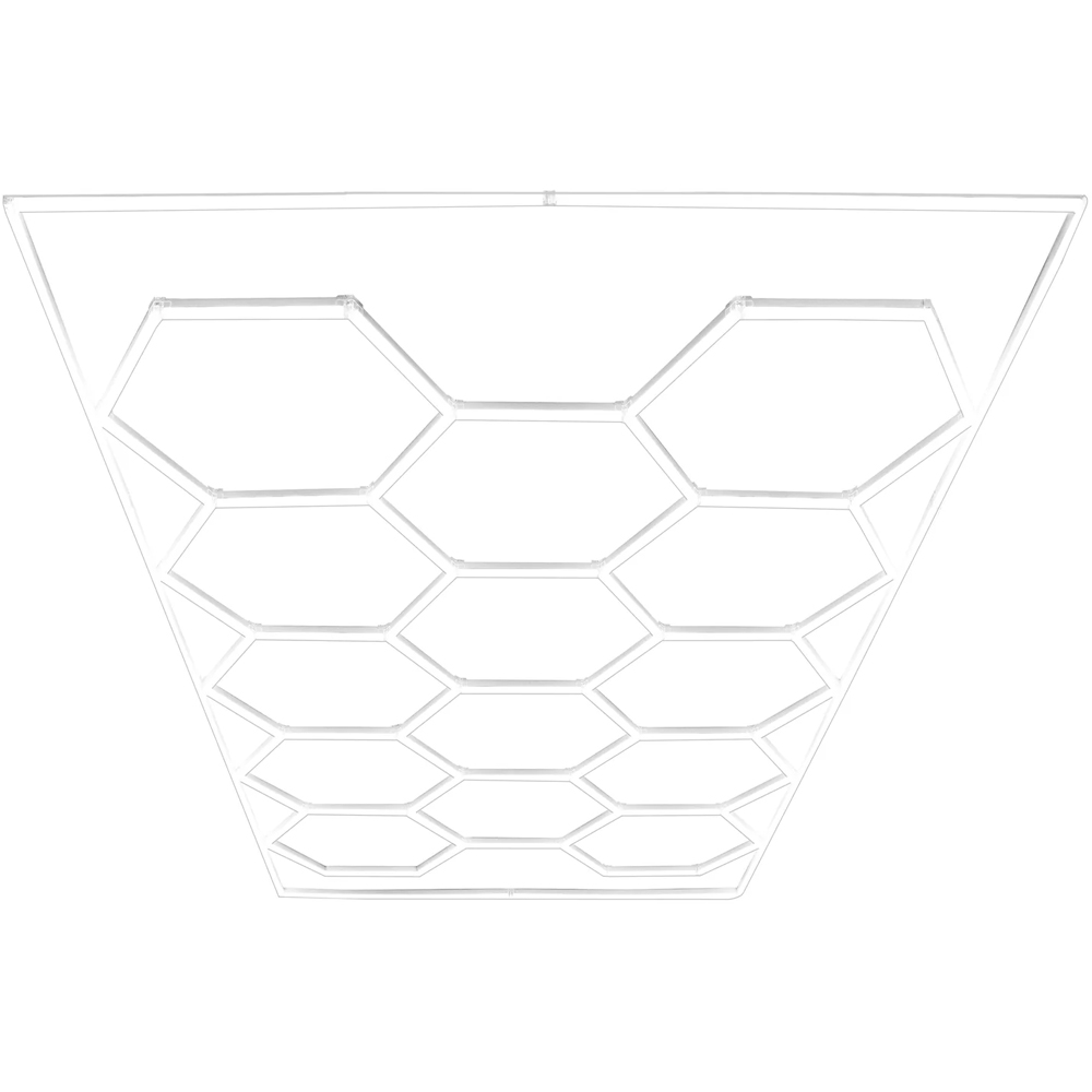 MonsterShop 90 Black and 30 Blue Vented Garage Floor Tiles with Edges and 14 Hexagon LED Light Image 3