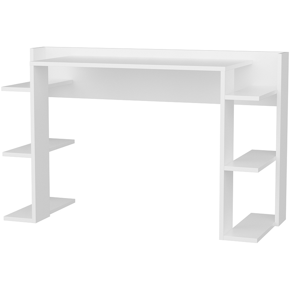 Decorotika Cinar 6 Shelf White Computer Writing Desk Image 2