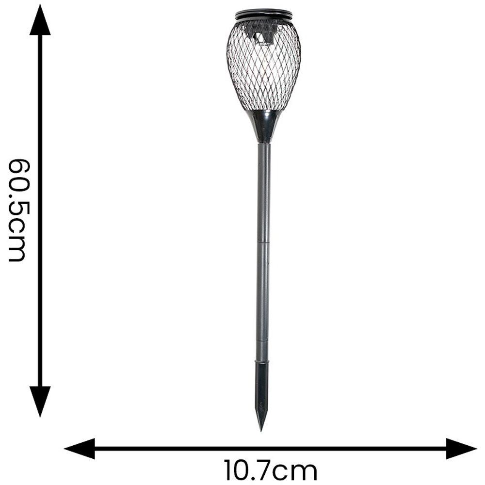 ValueLights Black Metal Cage Solar Powered Outdoor Spike Lights 2 Pack Image 4