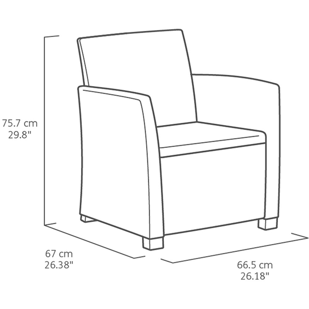 Keter Mia 4 Seater Graphite Garden Lounge Set Image 8