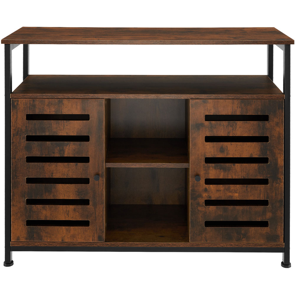 tectake Warrington 2 Door Dark Rustic Wooden Sideboard Image 3