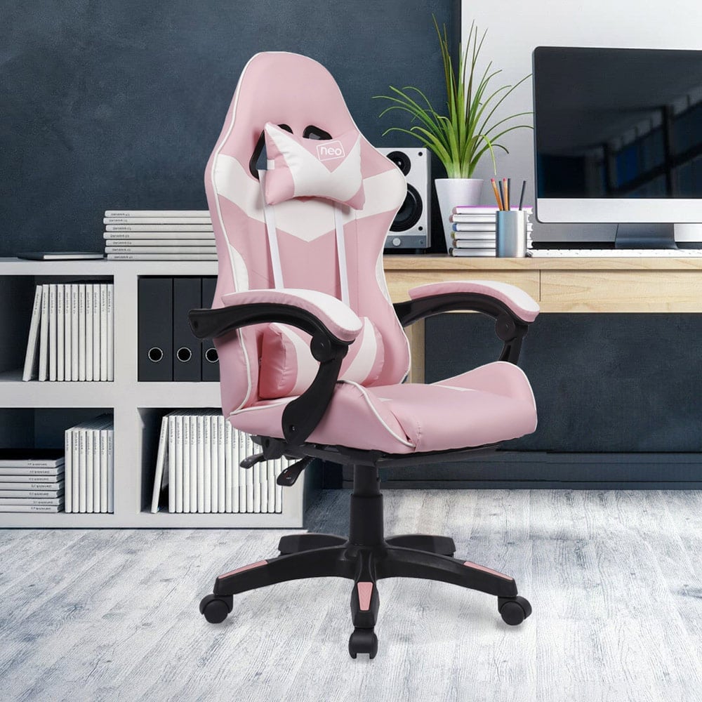 Neo Pink PU Leather Swivel Office Chair Image 3