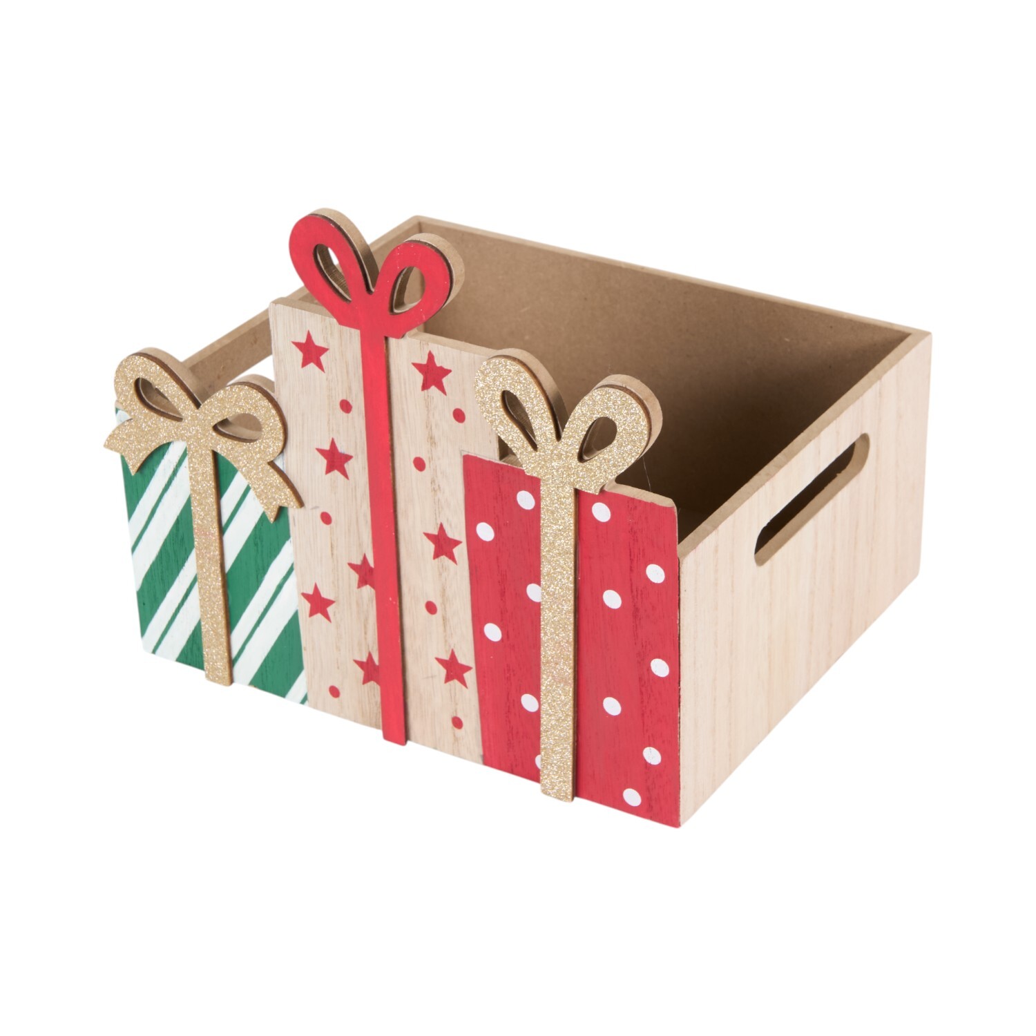 Wooden Present Crate Multicolour Image 1