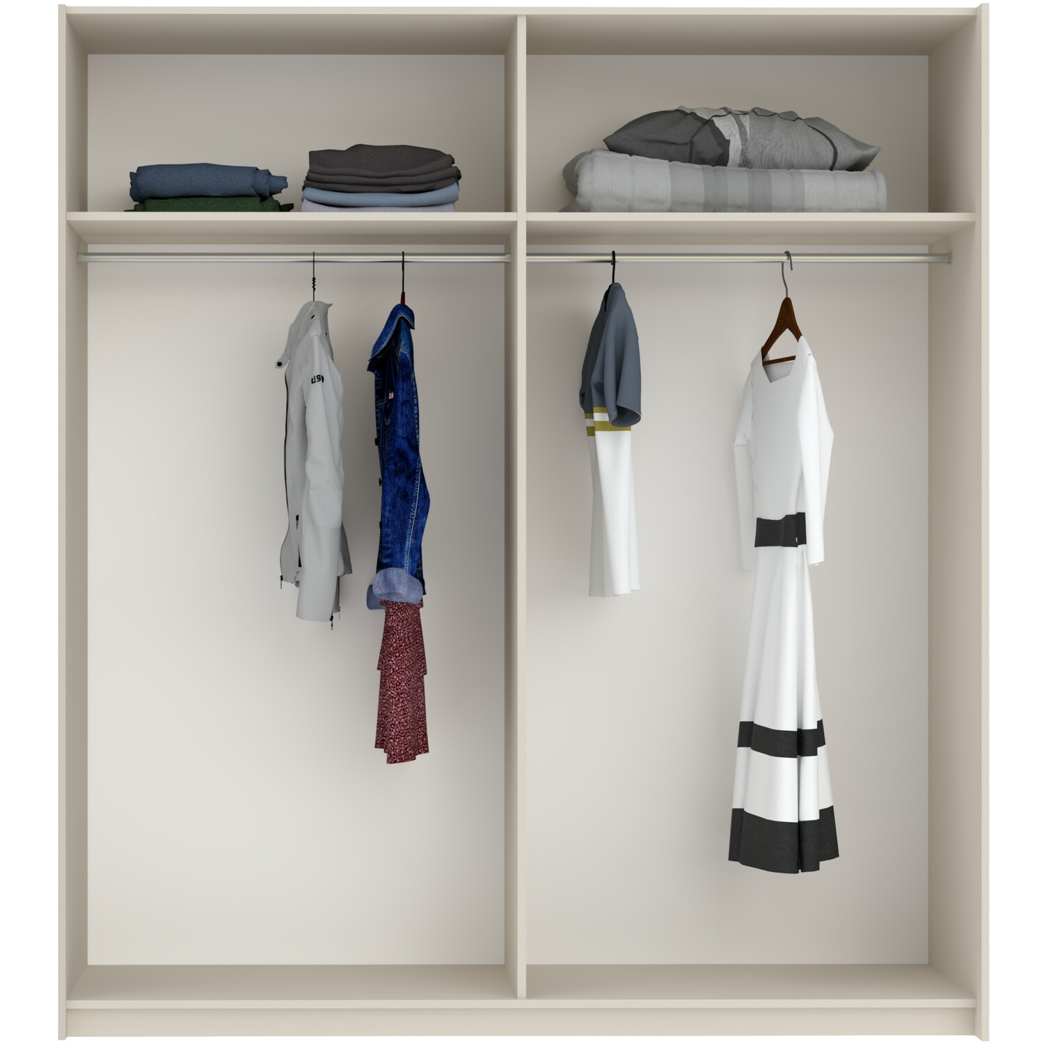 Andora Large Sliding Wardrobe Anthracite and Cream Image 3